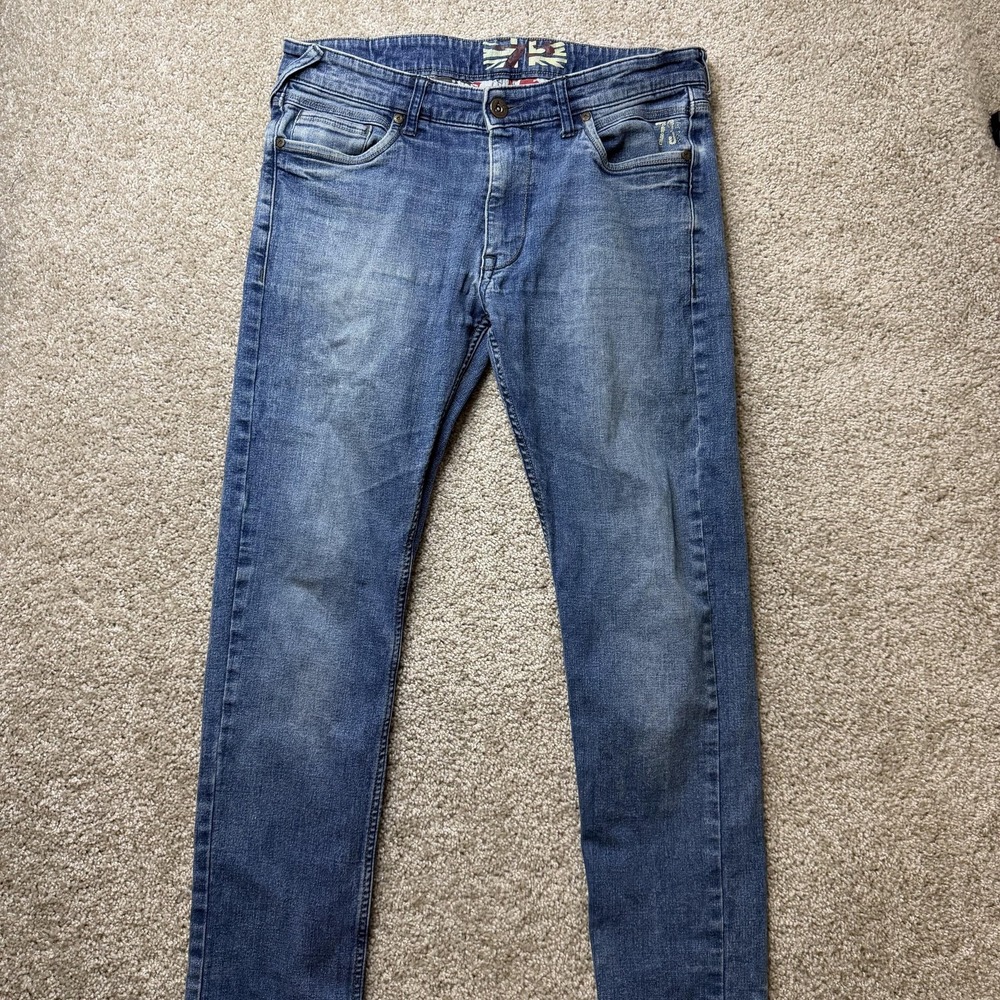 Cooney Jeans Mens 34x32 Medium Wash Blue Denim Slim Skinny Stretch Pants